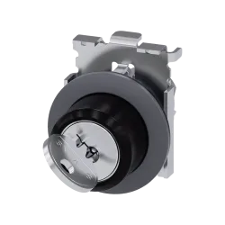 Siemens 3SU1060-4LF11-0AA0, Sirius ACT, Mat Metal, Siyah, Kilitli Mandal Buton Kafası, 0-1 Konumlu, 30mm