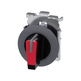 Siemens 3SU1062-2DM20-0AA0, Sirius ACT, Mat Metal, Kırmızı, Geri Dönüşlü Mandal Buton Kafası, 1-0-2 Konumlu, 30mm
