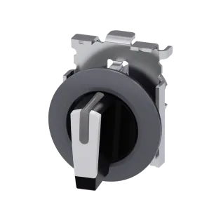 Siemens 3SU1062-2DM60-0AA0, Sirius ACT, Mat Metal, Beyaz, Geri Dönüşlü Mandal Buton Kafası, 1-0-2 Konumlu, 30mm