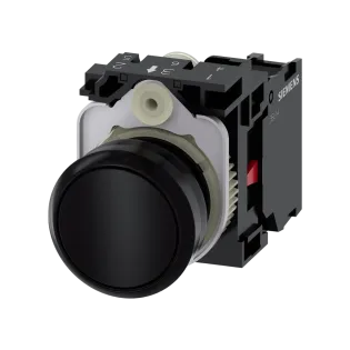 Siemens 3SU1100-0AB10-1CA0, Sirius ACT, Plastik, Siyah, Yaylı Buton, 1NK, 22mm