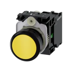 Siemens 3SU1100-0AB30-1BA0, Sirius ACT, Plastik, Sarı, Yaylı Buton, 1NA, 22mm