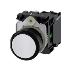 Siemens 3SU1100-0AB60-1BA0, Sirius ACT, Plastik, Beyaz, Yaylı Buton, 1NA, 22mm