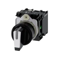 Siemens 3SU1100-2BL60-1NA0, Sirius ACT, Plastik, Siyah, Mandal Buton, 1-0-2 Konumlu, 2NA, 22mm