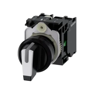 Siemens 3SU1100-2BL60-1NA0, Sirius ACT, Plastik, Siyah, Mandal Buton, 1-0-2 Konumlu, 2NA, 22mm