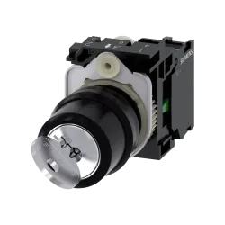 Siemens 3SU1100-4BL11-1NA0, Sirius ACT, Plastik, Siyah, Kilitli Mandal Buton, 1-0-2 Konumlu, 2NA, 22mm