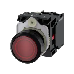 Siemens 3SU1102-0AB20-1CA0, Sirius ACT, Plastik, Kırmızı, Işıklı Yaylı Buton, 24 Volt AC/DC, 1NK, 22mm