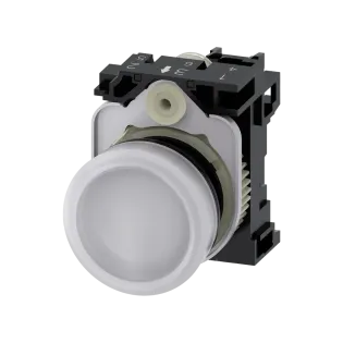 Siemens 3SU1102-6AA60-1AA0, Sirius ACT, Plastik, Beyaz, Sinyal Lambası, 24 Volt AC/DC, 22mm