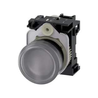 Siemens 3SU1102-6AA70-1AA0, Sirius ACT, Plastik, Renksiz, Sinyal Lambası, 24 Volt AC/DC, 22mm