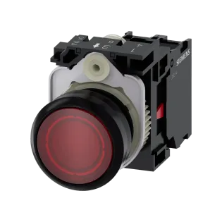 Siemens 3SU1106-0AB20-1CA0, Sirius ACT, Plastik, Kırmızı, Işıklı Yaylı Buton, 230 Volt AC, 1NK, 22mm