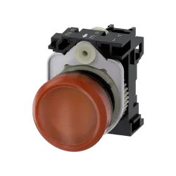 Siemens 3SU1106-6AA00-1AA0, Sirius ACT, Plastik, Kehribar, Sinyal Lambası, 230 Volt AC, 22mm