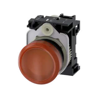 Siemens 3SU1106-6AA00-1AA0, Sirius ACT, Plastik, Kehribar, Sinyal Lambası, 230 Volt AC, 22mm