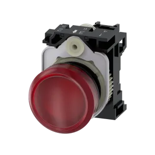 Siemens 3SU1106-6AA20-1AA0, Sirius ACT, Plastik, Kırmızı, Sinyal Lambası, 230 Volt AC, 22mm
