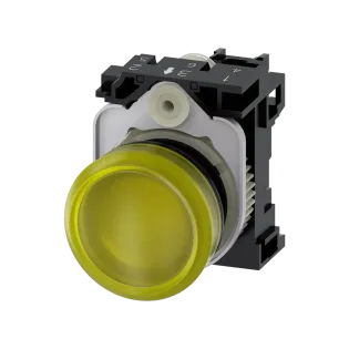 Siemens 3SU1106-6AA30-1AA0, Sirius ACT, Plastik, Sarı, Sinyal Lambası, 230 Volt AC, 22mm