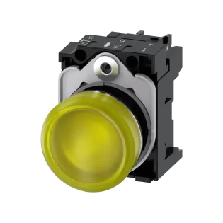 Siemens 3SU1152-6AA30-1AA0, Sirius ACT, Parlak Metal, Sarı, Sinyal Lambası, 24 Volt AC/DC, 22mm