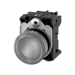 Siemens 3SU1152-6AA70-1AA0, Sirius ACT, Parlak Metal, Renksiz, Sinyal Lambası, 24 Volt AC/DC, 22mm