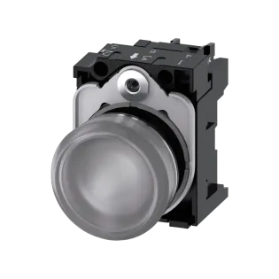 Siemens 3SU1152-6AA70-1AA0, Sirius ACT, Parlak Metal, Renksiz, Sinyal Lambası, 24 Volt AC/DC, 22mm