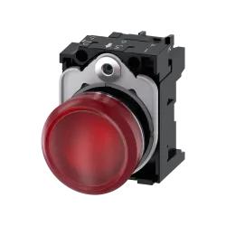 Siemens 3SU1156-6AA20-1AA0, Sirius ACT, Parlak Metal, Kırmızı, Sinyal Lambası, 230 Volt AC, 22mm