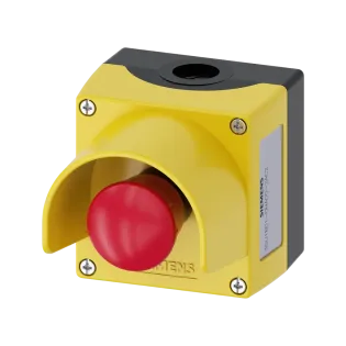Siemens 3SU1801-0NB00-2AC2, Sirius ACT, Plastik Gövdeli, Kutulu Acil Stop Butonu, Çevir-Kur, 2NK, Korumalı