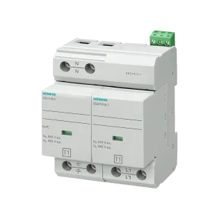 Siemens 5SD7412-1, Sentron 5SD, Kartuşlu Tip, AG Parafudr, 1 Kutup+Nötr, Tip 1, B Sınıfı, 100 kA