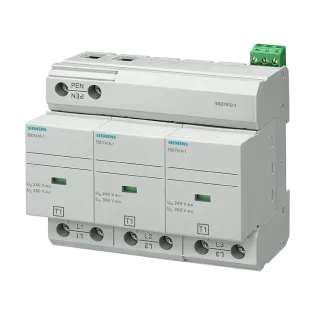 Siemens 5SD7413-1, Sentron 5SD, Kartuşlu Tip, AG Parafudr, 3 Kutuplu, Tip 1, B Sınıfı, 75 kA
