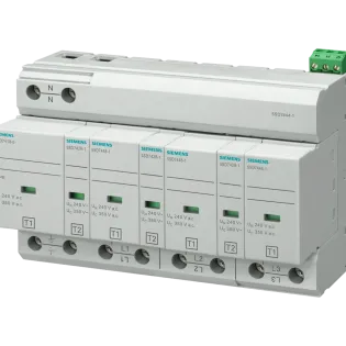 Siemens 5SD7444-1, Sentron 5SD, Kartuşlu Tip, AG Parafudr, 3 Kutup+Nötr, Tip 1+Tip 2, B ve C Sınıfı, 100 kA