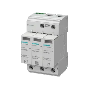 Siemens 5SD7463-0, Sentron 5SD, Kartuşlu Tip, AG Parafudr, 3 Kutuplu, Tip 2, C Sınıfı, 20 kA