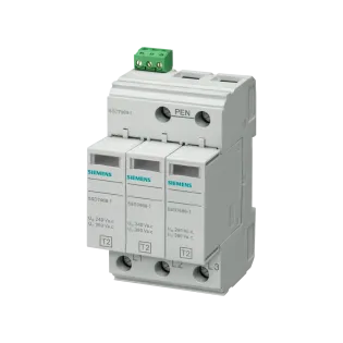 Siemens 5SD7463-1, Sentron 5SD, Kartuşlu Tip, AG Parafudr, 3 Kutuplu, Tip 2, C Sınıfı, 20 kA