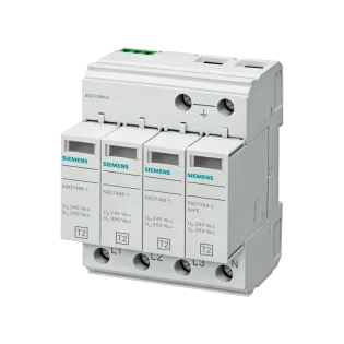 Siemens 5SD7464-0, Sentron 5SD, Kartuşlu Tip, AG Parafudr, 3 Kutup+Nötr, Tip 2, C Sınıfı, 20 kA
