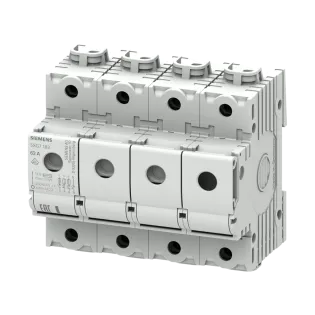 Siemens 5SG7163, Sentron Minized, 63 Amper, 3 Kutup+Nötr, Kartuş Sigorta Yuvası, Neozed D02 Sigortalar için