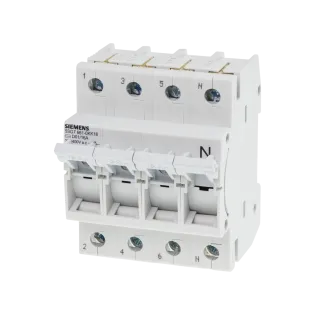 Siemens 5SG7661-0KK16, Sentron Minized, 16 Amper, 3 Kutup+Nötr, Kartuş Sigorta Yuvası, Neozed D01 Sigortalar için