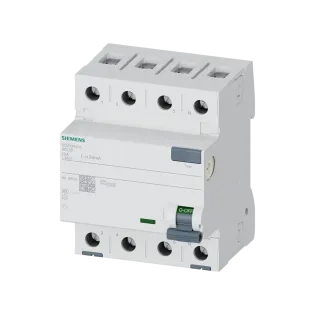 Siemens 5SV3342-6, Sentron 5SV3, 25 Amper, 30mA, A Tip, Kaçak Akım Koruma Rölesi, 4 Kutuplu (3 Faz+Nötr)
