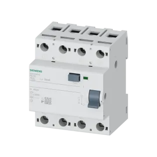 Siemens 5SV3345-6, Sentron 5SV3, 125 Amper, 30mA, A Tip, Kaçak Akım Koruma Rölesi, 4 Kutuplu (3 Faz+Nötr)
