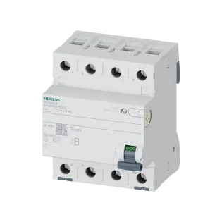 Siemens 5SV3346-4, Sentron Siquence, 63 Amper, 30mA, B Tip, Kaçak Akım Koruma Rölesi, 4 Kutuplu (3 Faz+Nötr)