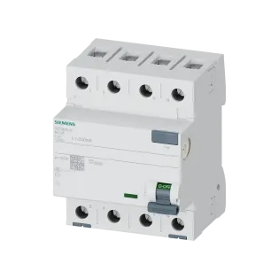 Siemens 5SV3642-6, Sentron 5SV3, 25 Amper, 300mA, A Tip, Kaçak Akım Koruma Rölesi, 4 Kutuplu (3 Faz+Nötr)