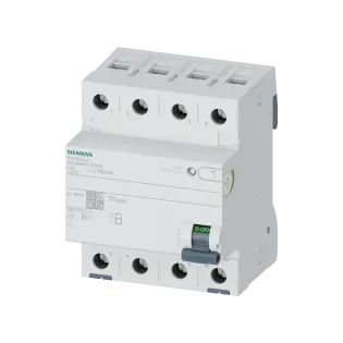 Siemens 5SV3644-4, Sentron Siquence, 40 Amper, 300mA, B Tip, Kaçak Akım Koruma Rölesi, 4 Kutuplu (3 Faz+Nötr)