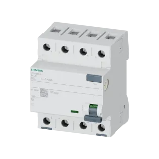 Siemens 5SV3647-6, Sentron 5SV3, 80 Amper, 300mA, A Tip, Kaçak Akım Koruma Rölesi, 4 Kutuplu (3 Faz+Nötr)