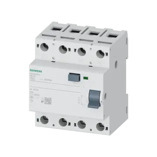Siemens 5SV3648-6, Sentron 5SV3, 100 Amper, 300mA, A Tip, Kaçak Akım Koruma Rölesi, 4 Kutuplu (3 Faz+Nötr)