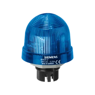 Siemens 8WD5300-1AF, Sirius 8WD, BA15d Akkor Lamba / LED Uyumlu Tekli Sinyal Lambası, Kalıcı Işıklı, Mavi, 12-230 Volt AC/DC