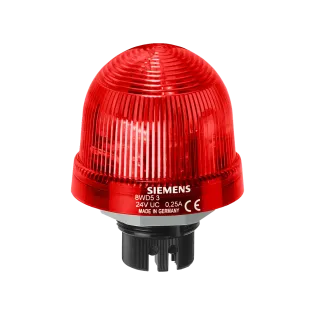 Siemens 8WD5320-5AB, Sirius 8WD, Tekli Işıklı Sinyal Lambası, Kalıcı Işıklı, Kırmızı, 24 Volt AC/DC