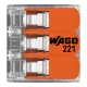 Wago 221-413, 221 Serisi, 3x4 mm² Tırnaklı Buat Klemensi